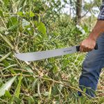 Machete Estándar de Hoja Pulidade 16 Plg con Cacha Recta Antiderrapante para Campo y Jardín Negro
