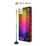 Lámpara de Pie LED Inteligente RGBIC con Wi-Fi e IA en Color Negro