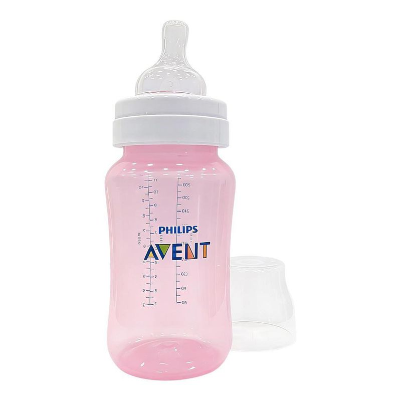 Biberón Anticólico para Bebé 330 ml 11 oz Rosado 3M+