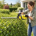 Cortasetos Inalámbrico HGE 18-45 de 18 V con Batería de 2.5 Ah y Cuchilla de 45 Cm Amarillo