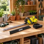 Cortasetos Inalámbrico HGE 18-45 de 18 V con Batería de 2.5 Ah y Cuchilla de 45 Cm Amarillo