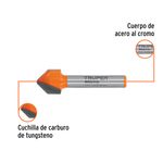 Fresa para Router Corte en V de 1/2 Plg con Zanco de 1/4 Plg