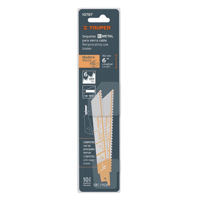Segueta para Sierra Sable para Madera de 6 Plg 6 DPP