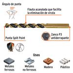 Broca para Metal y Madera HSS Trugold de 21/64 x 5 Plg