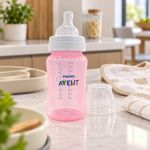 Biberón Anticólico para Bebé 330 ml 11 oz Rosado 3M+