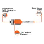 Fresa Corte Recto para Router de 1/2 Plg con Balero