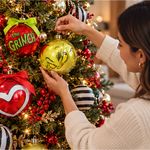 Set de 4 Esferas Navideñas The Grinch Multicolor 10 cm