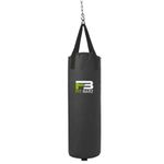 Saco de Box Vacío de Lona de hasta 80 Libras con Cadenas y Gancho Giratorio para Boxeo Negro