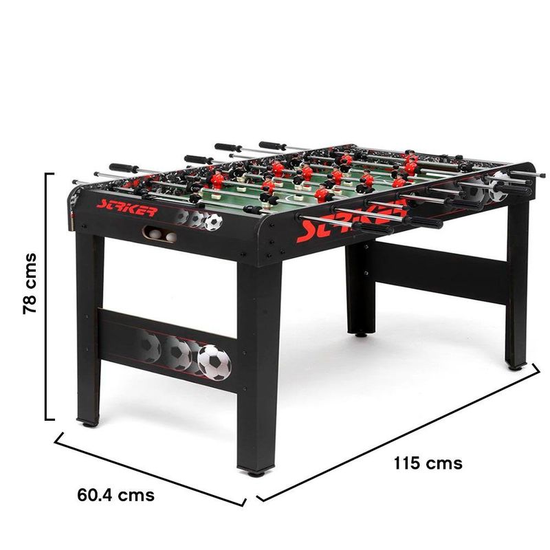 Mesa de Futbolito Familiar para 2 a 4 Jugadores 115 x 78 Cm Negro con Diseño Deportivo