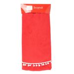 Falda para Árbol Navideño con Pompones Color Rojo 122 cm