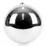 Esfera Navideña Grande Plateada Brillante 25 cm