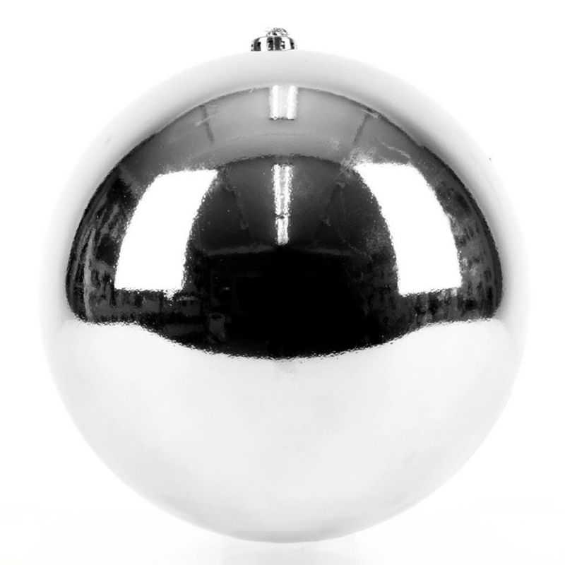 Esfera Navideña Grande Plateada Brillante 25 cm