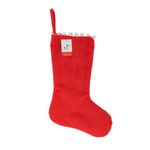 Bota Navideña Roja con Pompones Blancos 28 x 43 cm