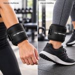 Par de Tobilleras Acolchadas Ajustables para Ejercicios en Polea de Pierna y Glúteo de 1.5 Kg Negro