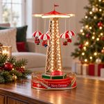 Carrusel de Sillas Voladoras Navideño con Movimiento, Luces LED y Música