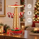 Carrusel de Sillas Voladoras Navideño con Movimiento, Luces LED y Música