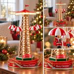 Carrusel de Sillas Voladoras Navideño con Movimiento, Luces LED y Música