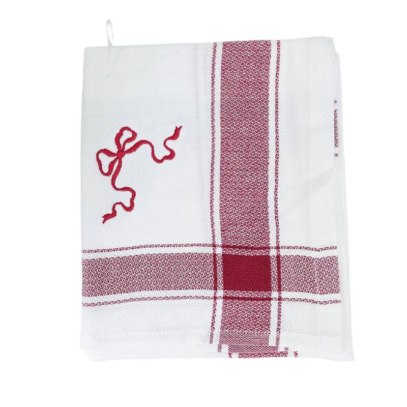 Toalla de Cocina Navideña Rojo con Moño