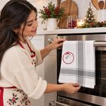 Toalla de Cocina Navideña Verde con Santa Claus