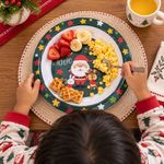 Plato Tipo Bowl Navideño Santa y Amigos Verde