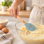 Espátula de Silicón Resistente a Altas Temperaturas para Repostería Color Celeste