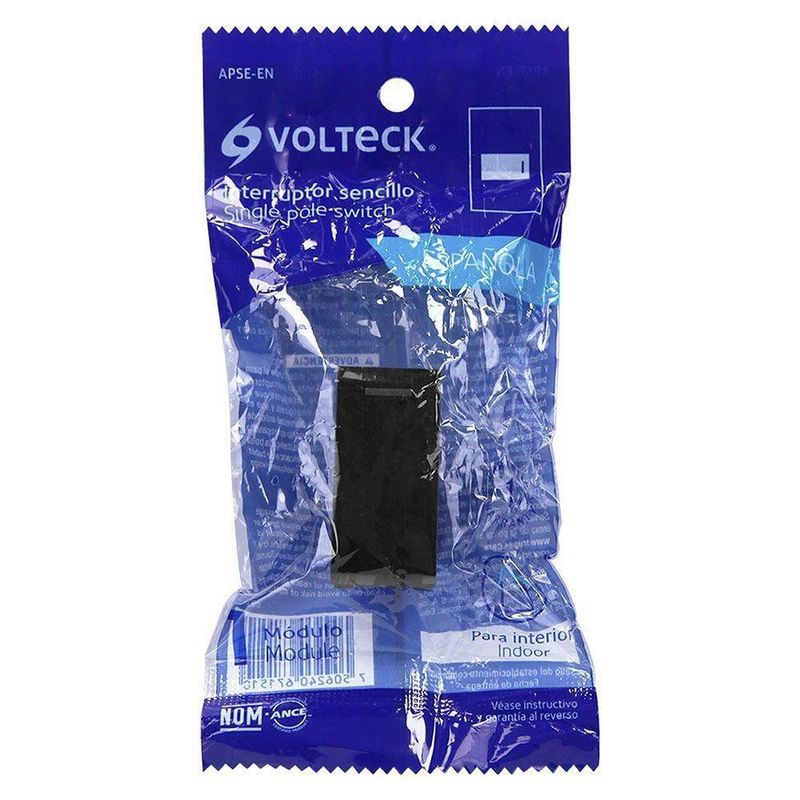 Interruptor Para Timbre Sencillo Negro - Volteck