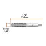 Machuelo Semicónico de 5/32 x 36 Hilos por Plg de Acero HSS