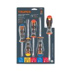 Juego de 5 Desarmadores de Acero Cromo Vanadio con Mango Comfort Grip