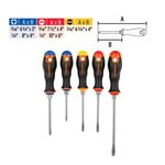Juego de 5 Desarmadores de Acero Cromo Vanadio con Mango Comfort Grip