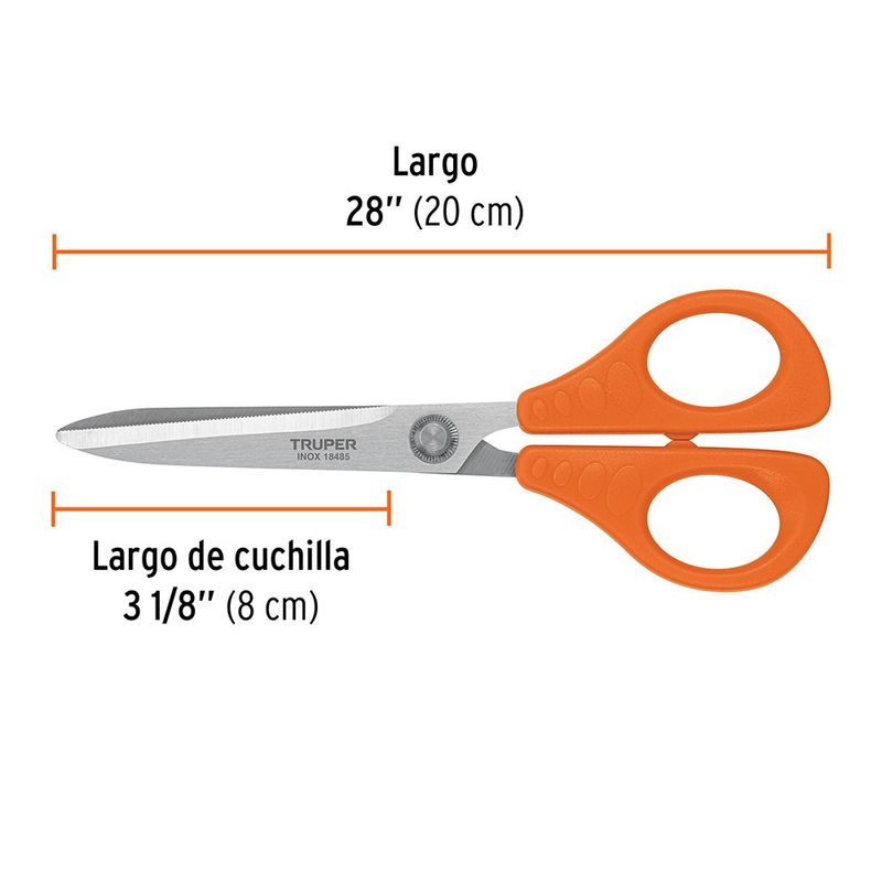 Tijera Multiuso para Oficina de 8 Plg de Acero Inoxidable