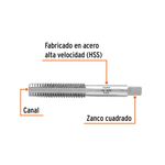 Machuelo Semicónico de 1/8 x 40 Hilos por Plg de Acero HSS