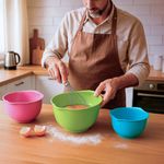 Set de Tazones Batidores Gourmet de 96 64 y 48 Oz con Cuchara Multicolor