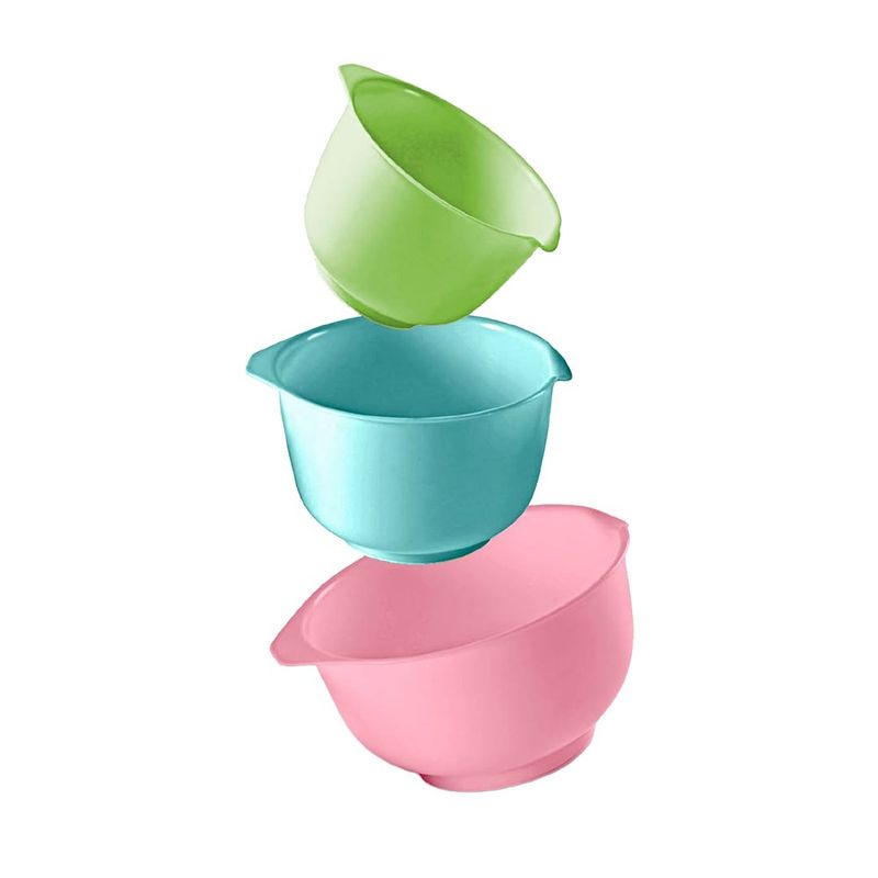 Set de Tazones Batidores Gourmet de 96 64 y 48 Oz con Cuchara Multicolor