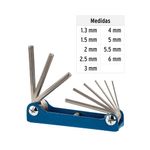 Juego de 9 Llaves Hexagonales Milimétricas Tipo Navaja con Mango Plegable