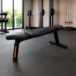 Banca Plana Tapizada Ergonómica con Estructura Robusta para Press de Pecho y Mancuernas Negro