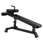 Banca Declinada para Abdominales con Inclinación Ajustable y Rodillos Acolchados para Core Negro