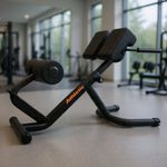 Banca Romana Ergonómica Industrial para Zona Lumbar, Glúteos y Abdomen en Gimnasio Negro