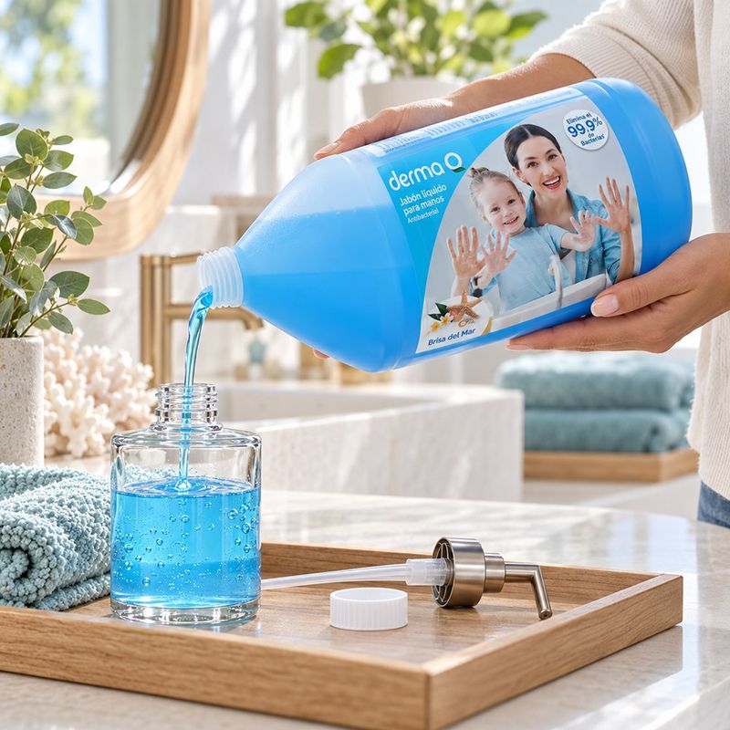 Jabón Líquido Antibacterial para Manos con Agentes Humectantes de 1 Gal Azul Aroma Brisa del Mar