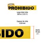 Cinta de Señalización Prohibido Amarilla de 304.8 Metros