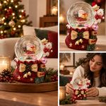 Bola de Agua Navideña con Santa, Bolsa de Regalos y Música de 10 cm
