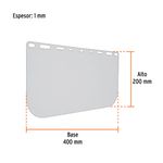 Mica de Repuesto para Protector Facial de 40 x 20 Cm