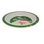 Bowl Navideño con Diseño de Santa Claus Color Verde y Blanco