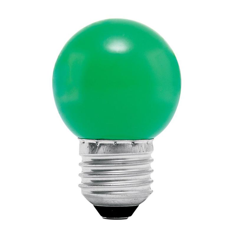Bombilla LED de 1W G45 Tipo Globo Verde Pequeña