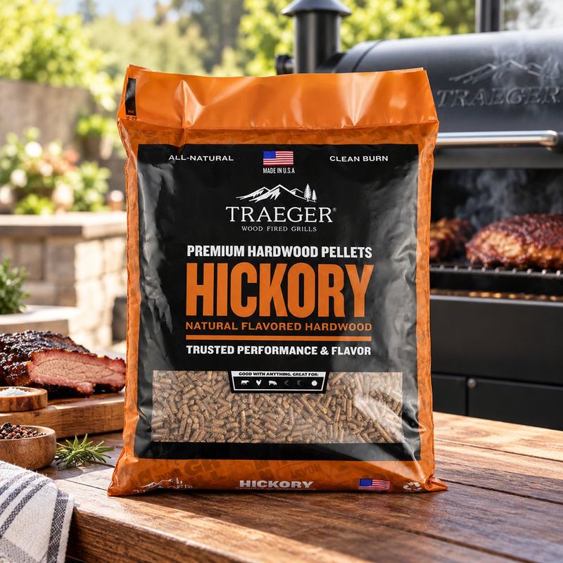 Pellets de Madera Nuez Premium para BBQ con Sabor Ahumado Intenso para Carnes 20 Libras