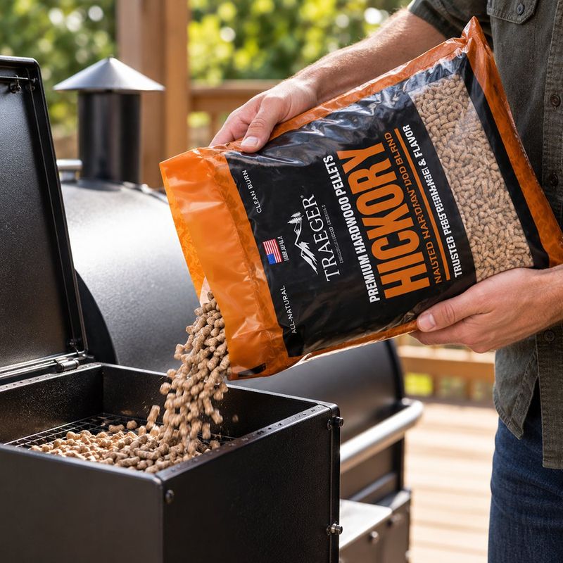 Pellets de Madera Nuez Premium para BBQ con Sabor Ahumado Intenso para Carnes 20 Libras