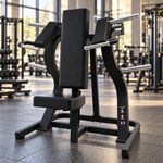 Máquina de Press de Hombro con Asiento Ajustable y Movimiento Guiado para Gimnasio Negro