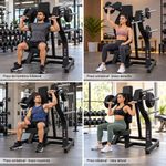 Máquina de Press de Hombro con Asiento Ajustable y Movimiento Guiado para Gimnasio Negro