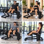 Máquina de Extensión de Cuádriceps con Asiento Ergonómico y Apoyos Ajustables para Gimnasio Negro