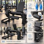 Máquina de Extensión de Cuádriceps con Asiento Ergonómico y Apoyos Ajustables para Gimnasio Negro