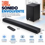 Barra de Sonido Cinema SB580 3.1 Canales de 440 W con Subwoofer Inalámbrico Negro
